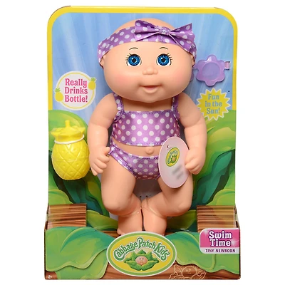 Poupée Bout d'chou Petit nouveau-né de base (boit et mouille, heure de nager) - blonde, yeux bleus