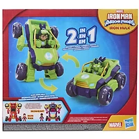 Marvel Iron Man et ses super amis Iron Hulk 2-en-1 Combinaison mécanique et véhicule, figurine articulée et véhicule jouet