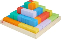 Fisher-Price Wooden Stacking Blocks Building Toy for Toddlers, 65 Wood Pieces