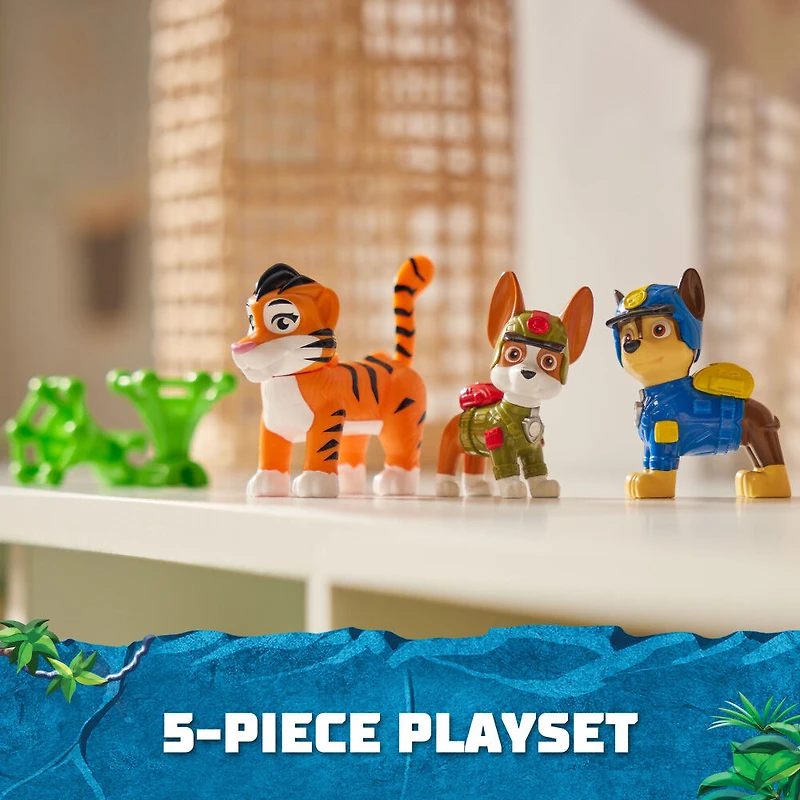 PAW Patrol: Jungle Pups Chase, Tracker & Tiger Action Figures with Projectile Launcher
