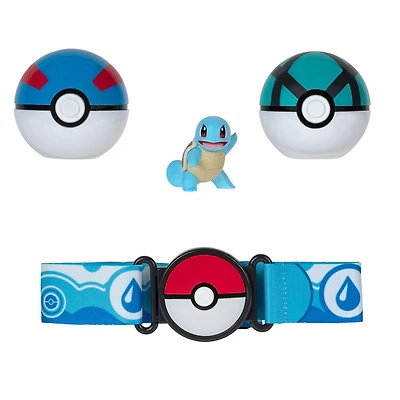 Pokémon - Ensemble de ceinture Clip 'N Go - Carapuce (Squirtle) + Super Ball et Filet Ball (Great Ball and Net Ball)