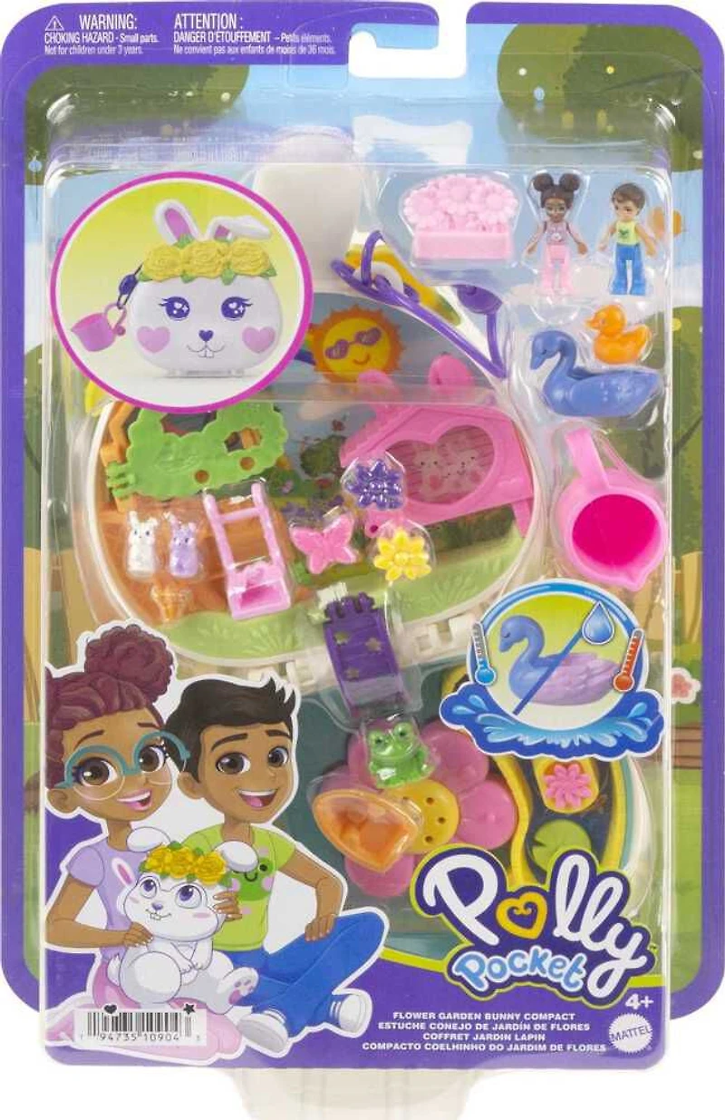 Polly Pocket-Coffret Jardin Lapin 2 mini-figurines et 12 accessoires