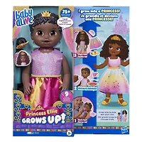 Baby Alive Poupée Princesse Ellie grandit !, poupée de 45 cm qui parle et grandit