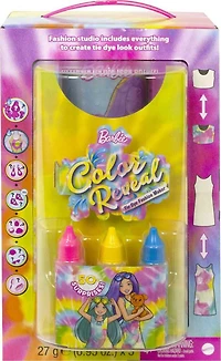Barbie Doll Color Reveal Gift Set, Tie-Dye Fashion Maker with 2 Barbie Dolls