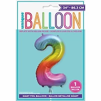 Ballon en aluminium en forme de nombre arc-en-ciel 34