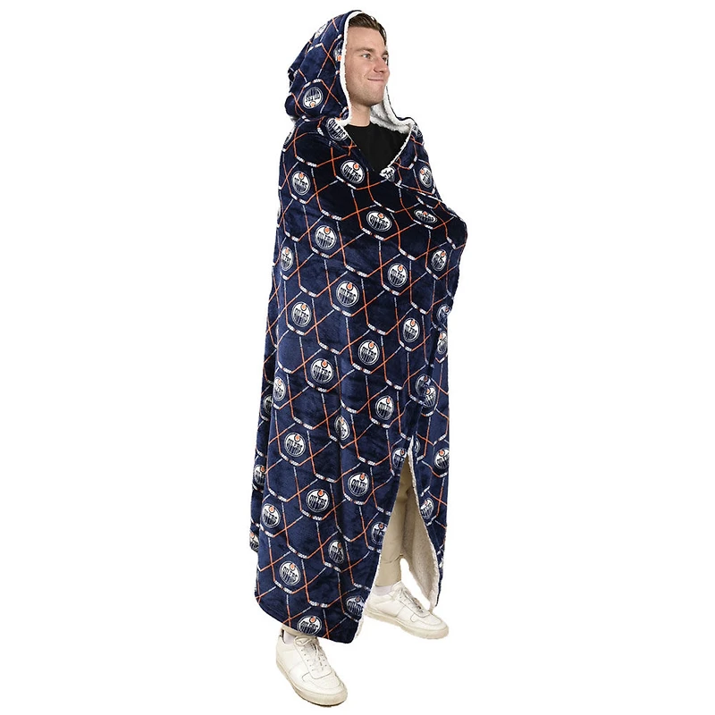 Couverture à capuche des Oilers d'Edmonton de la LNH (50 x 70 po)