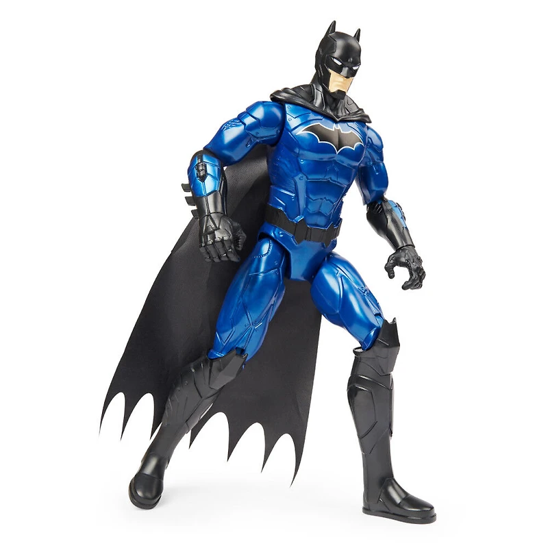 Batman, Figurine articulée Metal-Tech Batman de 30,5 cm (costume noir/bleu