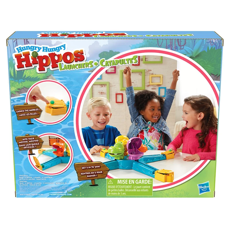 Hungry Hungry Hippos Catapultes, jeux pour enfants, jeu électronique préscolaire pour 2 à 4 joueurs