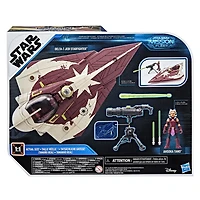 Star Wars Mission Fleet, Ahsoka Tano, Delta-7 Jedi Starfighter, Attaque en chasseur stellaire, figurine et véhicule, 6 cm
