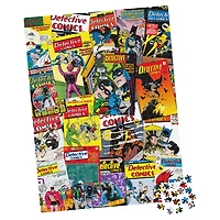 DC Comics, Detective Comics, Puzzle de 1 000 pièces représentant un collage de couvertures de comics rétro avec Batman et Le Joker, avec poster