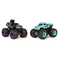 Monster Jam, Coffret de 2 monster trucks officiels en métal moulé Mohawk Warrior vs. W qui changent de couleur, échelle 1:64