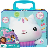 Gabby's Dollhouse Tin Lunch Box with 24pc Puzzle