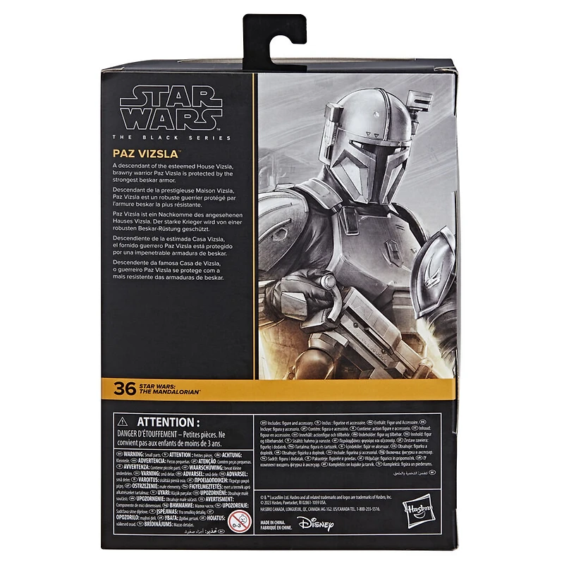 Star Wars The Black Series, figurine deluxe Paz Vizsla de 15 cm, Star Wars: The Mandalorian, à partir de 4 ans