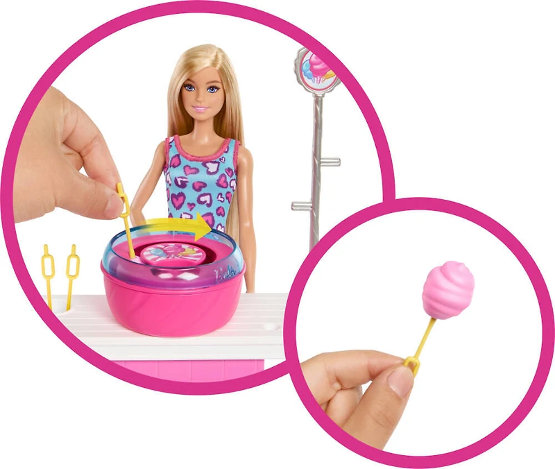 Barbie Mysteries: Beach Detectives Barbie "Malibu" Doll, Cotton Candy Game Playset & Accessories