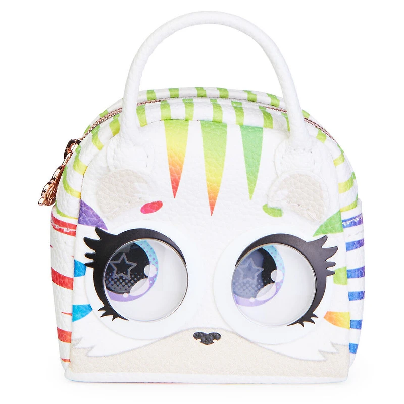 Purse Pets Micros, Roarin' Rainbow Tiger Stylish Small Purse with Eye Roll Feature