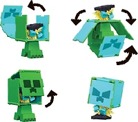 Minecraft Flippin' Figs Figures Collection Creeper + Charged Creeper
