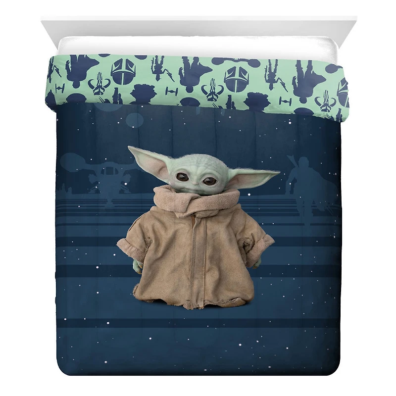 Star Wars: Le Mandalorien 'L'Enfant' Douillette pour Lit 1 ou 2 Places Réversible, 100% Polyester