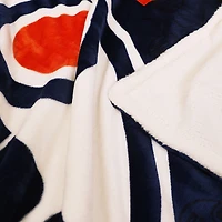 Couverture en polaire Sherpa à motif sportif des Oilers de Edmonton de la LNH(50 x 60)