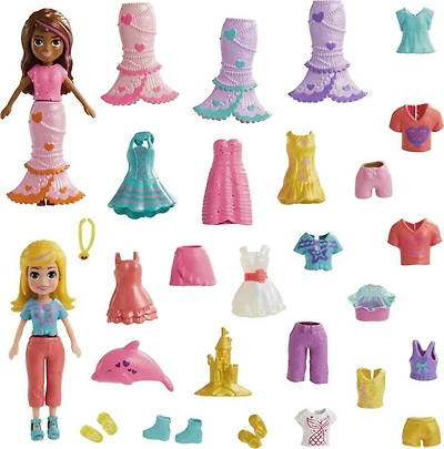 Polly Pocket 2poupées et 25accessoires Sirène sous le soleil