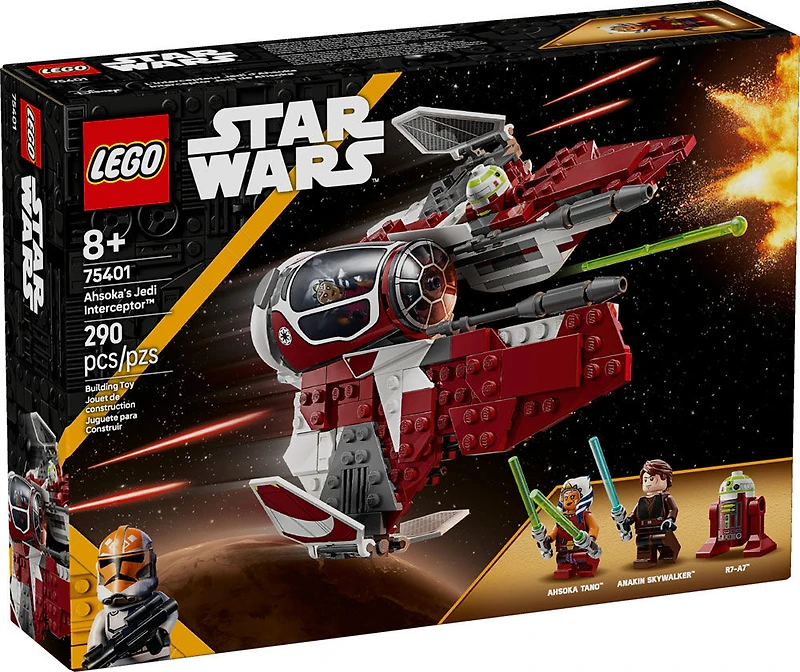 LEGO Star Wars: The Clone Wars Ahsoka's Jedi Interceptor Spaceship Building Toy - Kids Star Wars Toy - 75401