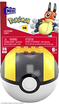 Coffret de construction Coxy Pokémon MEGA avec 38 pièces et Pokéball