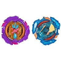 Beyblade Burst QuadStrike Dual Pack, pack de 2 toupies de compétition Ultimate Evo Valtryek V8 et Divine Xcalius X8