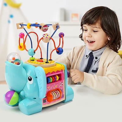 Mima Toys - Cube D'Activité 5 En 1 En Forme D'Éléphant