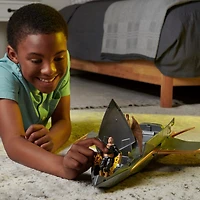 DC Comics, Vaisseau Hawk Cruiser Patrol, comprend des figurines articulées Black Adam et Hawkman, plus de 40 cm de large, Première Édition