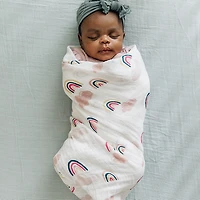 Red Rover - Cotton Muslin Swaddle Single - Rainbows