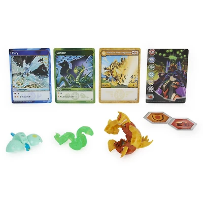 Bakugan Evolutions, Coffret Platinum Power Up Neo Dragonoid avec Nano Fury et Lancer