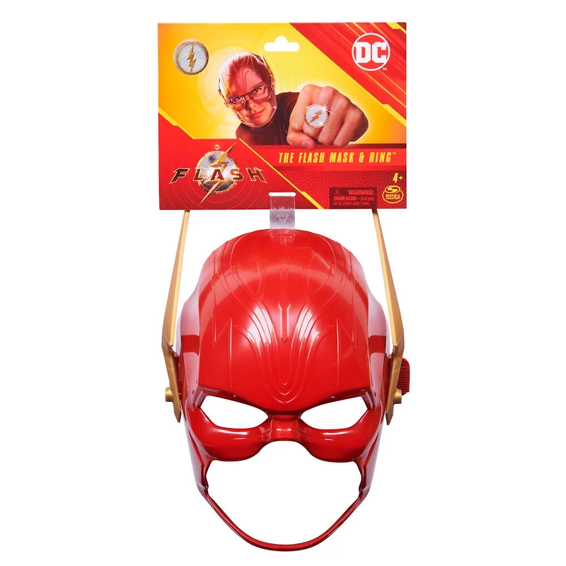 DC Comics, Coffret The Flash Hero, masque avec visière et anneau emblématiques, déguisement Flash pour garçons et filles
