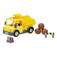 Camion à benne basculante de Bluey avec casque de sécurité exclusif Bluey et figurines Muddy Bingo