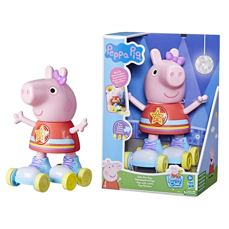 Peppa Pig Roller Disco Peppa, jouet sur patins à roulettes, rétrofriction (version anglaise)
