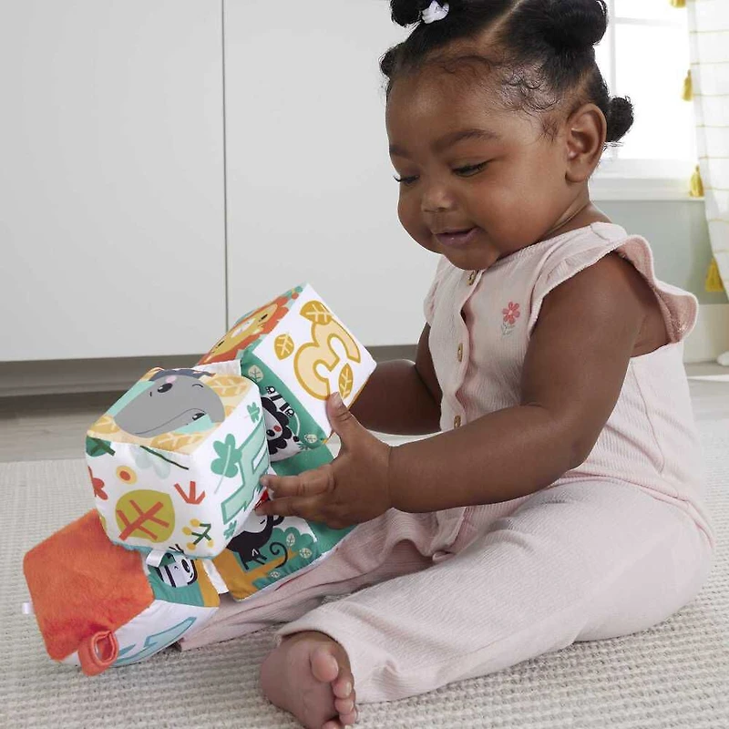 Fisher-Price - Cubes douceur amusants, reliés, activités sensorielles