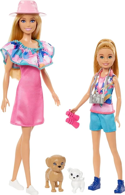 Barbie-Coffret Poupées Stacie et Barbie avec 2chiots et accessoires