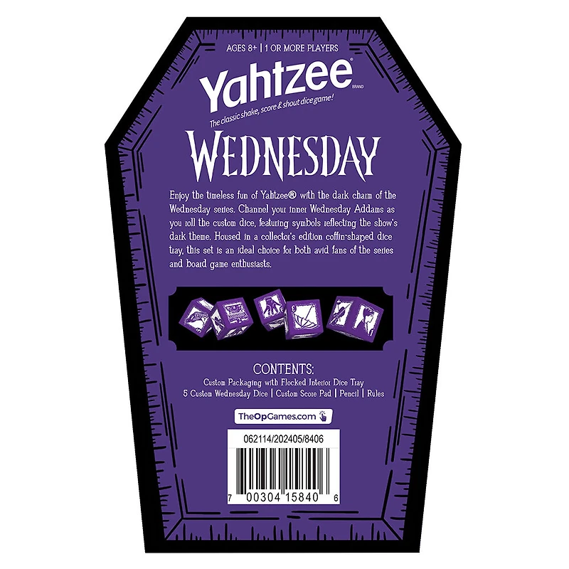 USAopoly YAHTZEE: Wednesday - Édition anglaise