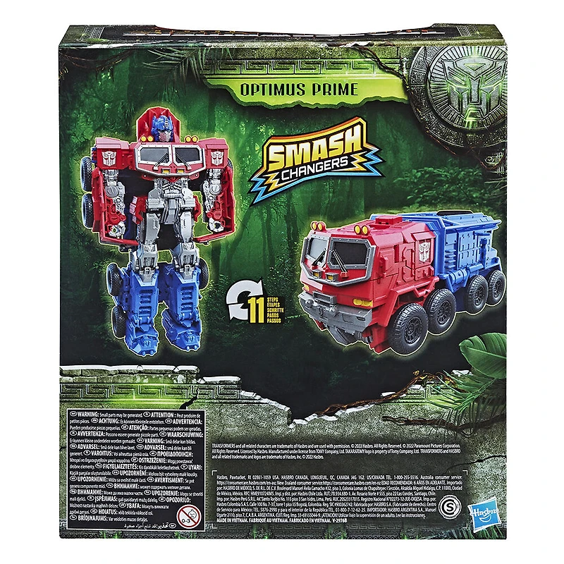 Transformers Toys Transformers: Rise of the Beasts Movie, Smash Changer Optimus Prime Action Figure, 9-inch