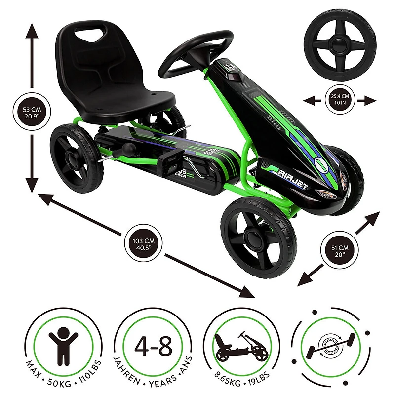 Kart à pédales pour enfants Airjet - Vert