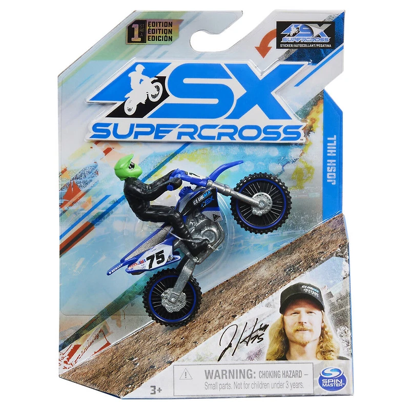 Supercross, Authentic Josh Hill 1:24 Scale Die-Cast Motorcycle with Rider Figure
