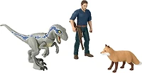 Jurassic World - Coffret Humain Et Dino - Owen Et Dino Interactif