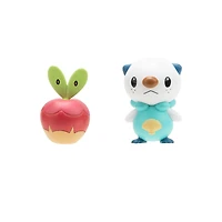Ensemble de 2 figurines de combat Pokémon - Verpom et Moustillon (Applin & Oshawott)