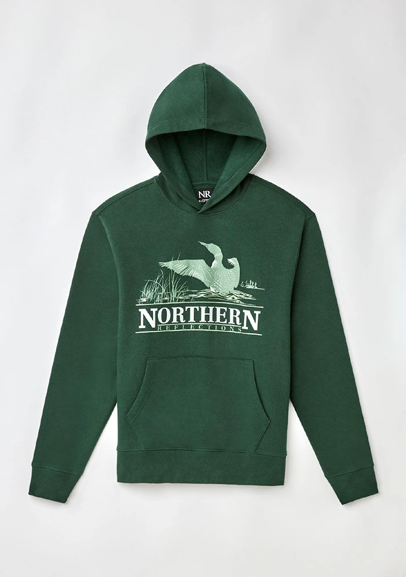 Waving Loon chandail à capuchon Northern Reflections Adulte Vert TTG
