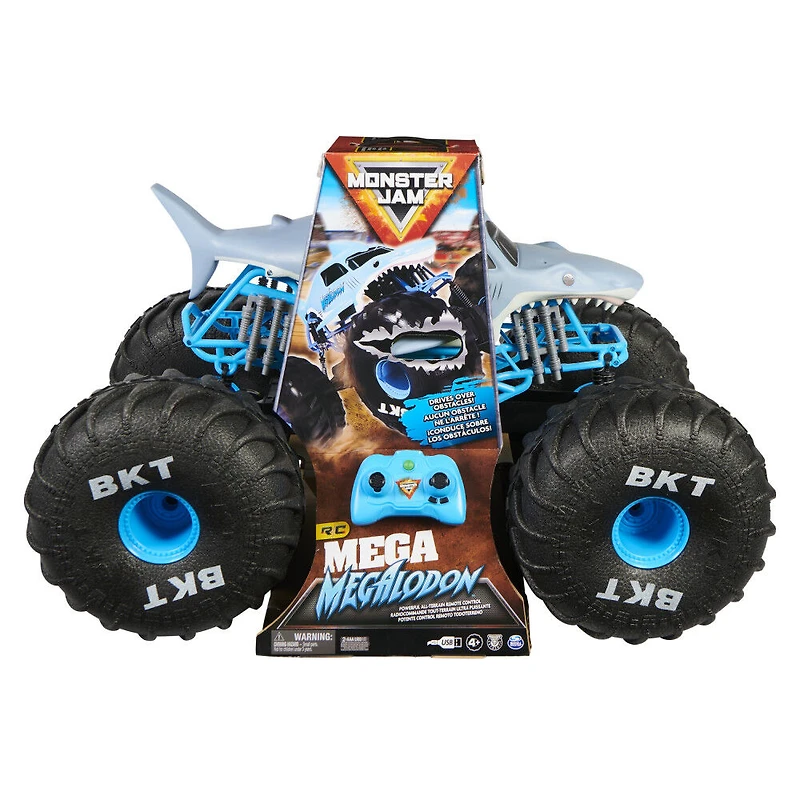 Monster Jam, Monster truck tout-terrain radiocommandé Mega Megalodon officiel, échelle 1:6