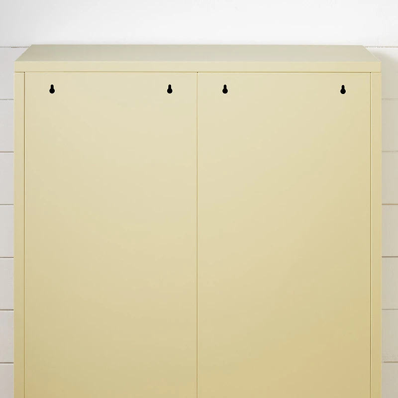 Crea Meuble de rangement avec portes grillagées en métal Jaune