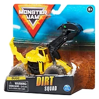 Monster Jam, Monster truck Dugg Dirt Squad Excavator officiel avec pièces mobiles