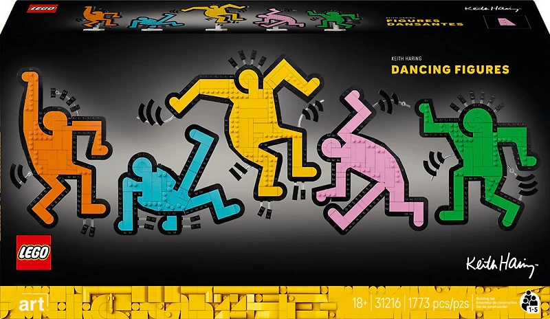 LEGO Art Keith Haring - Figures Dansantes, Décoration de Salon et Ensemble de Construction pour Adultes 31216