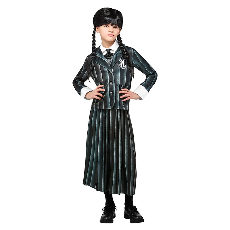 Costume d'uniforme scolaire Wednesday Addams taille moyen (8-10)