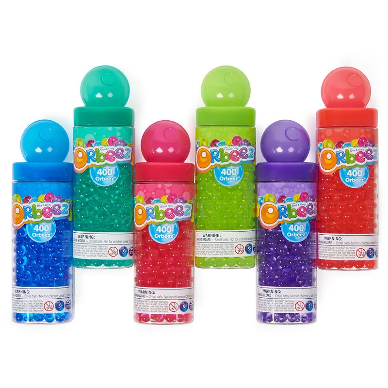Orbeez Tubes , 400 billes Orbeez gonflées rose intense, cuillère et boîte de transport, jouets sensoriels pour enfants