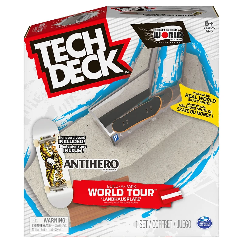 Tech Deck, Build-A-Park World Tour, Landhausplatz (Autriche), Coffret rampe avec fingerboard Signature - Édition anglaise