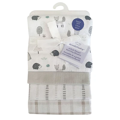 Koala Baby - 4 Piece Receiving Blankets Grey Woods